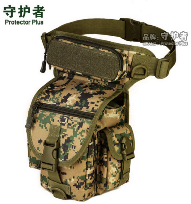 守護者 Protector Plus 軍規MOLLE耐磨戶外腿腰包 騎行腿掛包 迷彩相機包, 1個, 叢林數碼, 叢林數碼