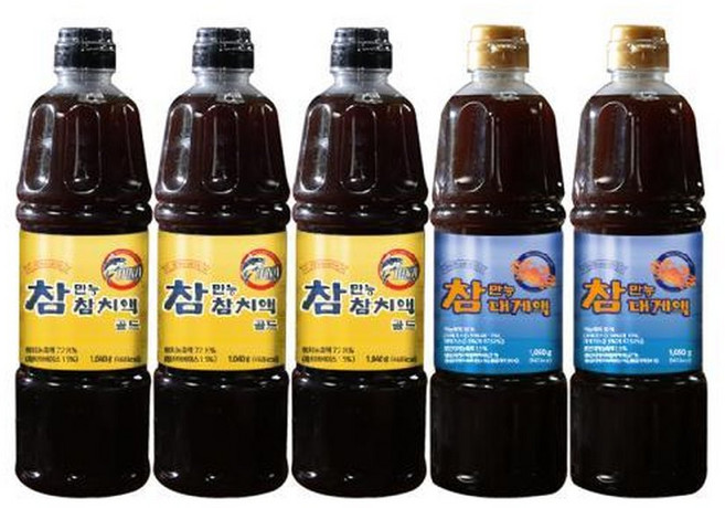 참만능참치액골드 1040g x 3병 + 참만능대게액 1050g x 2병, 3개, 1.04kg