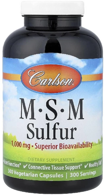 칼슨 MSM Sulfur 1000mg 메틸설포닐메테인 조인트 헬스 캡슐 300정 - 쿠팡
