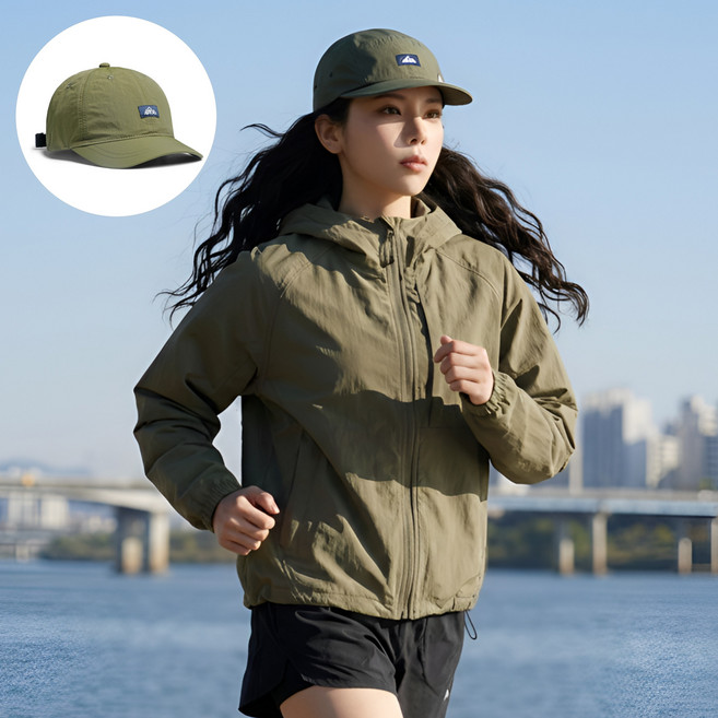 루이블룸 러닝 모자 런닝 캡모자 러닝캡 남녀공용, 올리브그린, 1개