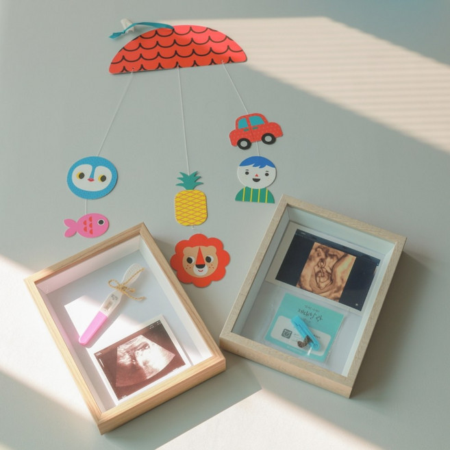 임밍아웃 임테기 보관함 임신테스트기 액자 탯줄 보관, 라이트우드