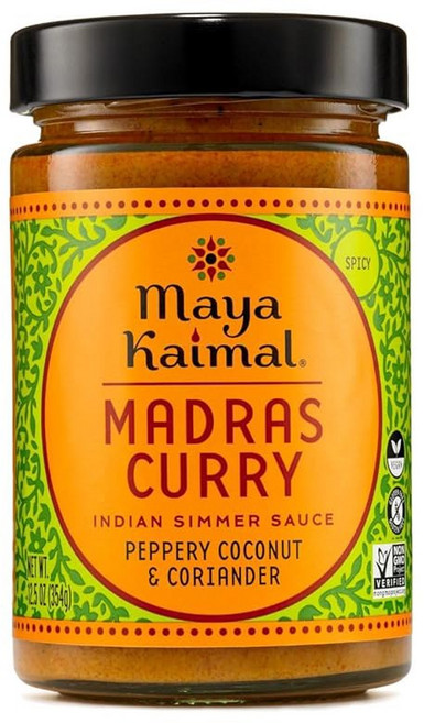 Maya Kaimal 커리 카레 마야 카이말 마드라스 소스 12.5온스 매콤한 인도식 조림 후추향이 나는 코코넛과 고수 포함. 비건 글루텐 프리 비변형 프로젝트 인증 채식주의자