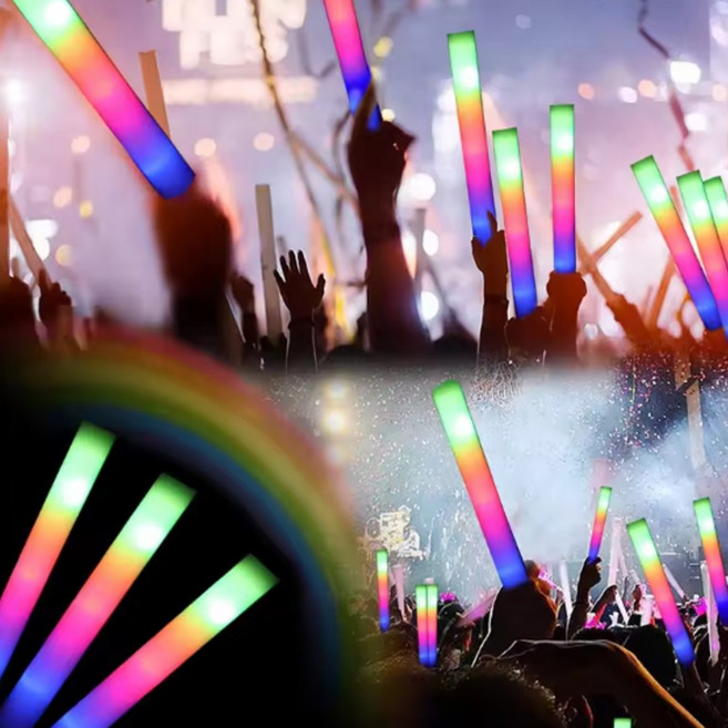 광휘몰 LED 스펀지 야광 응원봉 콘서트 축제 클럽 포차 단체공연 행사용품 응원막대, 50개, 핑크