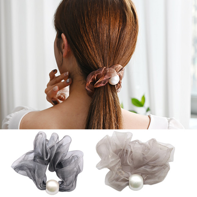 MISS21 토리즌 진주 곱창끈 헤어끈 머리끈 2개 세트 (hs534)