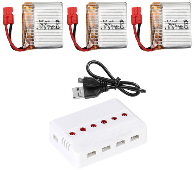 시마 X26 드론배터리 드론부품, 08. (X26) 380mah3개+6in1충전, 1개