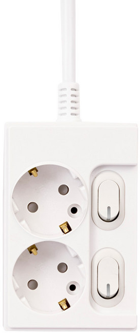 KD-TAP 국산 개별형 스위치 멀티탭 2구 고용량 콘센트 16A 안전 접지, 1개, 0.5m