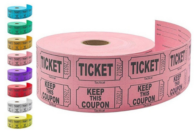 경품 추첨권 행운권 추첨 응모권 경품권 500매 1000pcs 번호표 행사용품 뽑기 래플 티켓 파티, B09 롤 핑크 500매