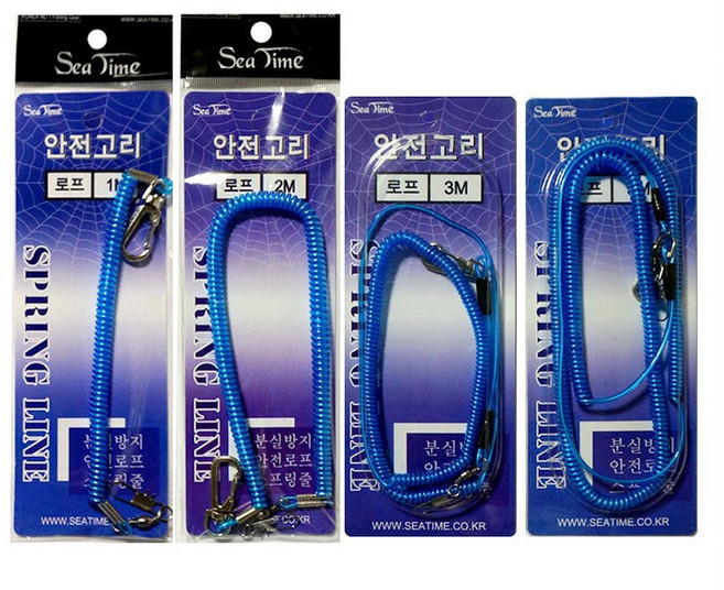 씨타임 스프링 안전고리 1M 2M 3M 5M 낚시스프링줄 낚시도구, 1개