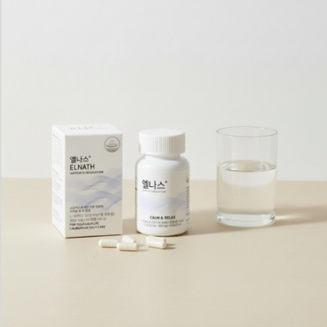 엘나스 스트레스 관리 심신 안정을 위한 기능성 영양제, 60캡슐, 2개, 400ml