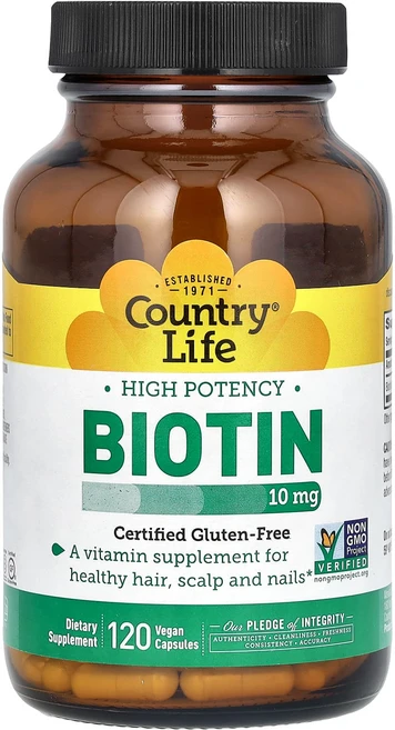 건강챙기세요 Country Life 비오틴 고효능 10mg 베지 캡슐 120정 백살까지오래오래, CountryLife비오틴고효능10mg베지캡슐120정, 1개 - 쿠팡