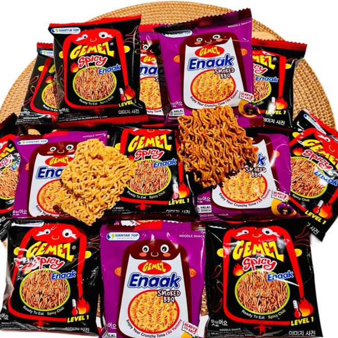 에낙 게메즈 스파이시 16g28p + 스모크바베큐 14g28p 라면 과자, 56개, 14g