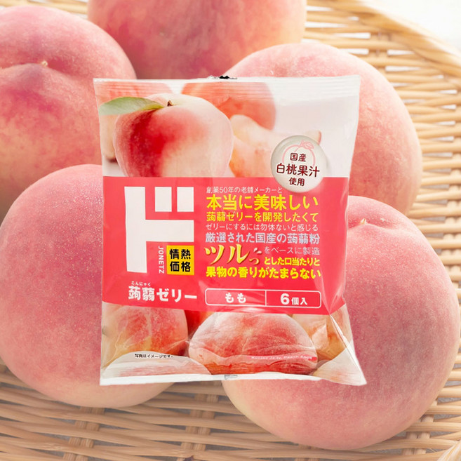 일본 돈키호테 곤약젤리 복숭아맛 모모, 6개, 20g