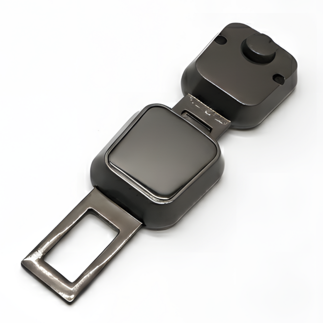 초미니 자동차 안전벨트 연장 클립 차량 경고음제거 버클, 2개, 건메탈 다크그레이