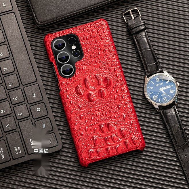 HYLSS 適用於三星Galaxy S24 皮革 防摔手機殼, 1個, 紅色（5281）:適用於三星Galaxy S21 Ultra