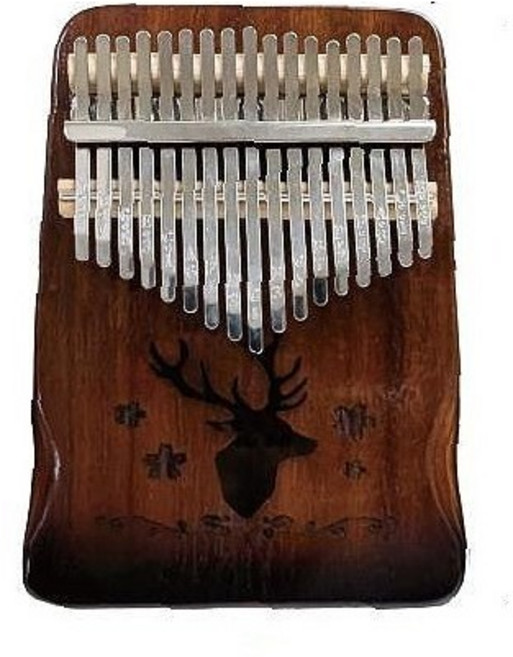 卡林巴琴 kalimba 手指琴 聖誕禮物 交換禮物, 1個, 17音-原木櫻花麋鹿款