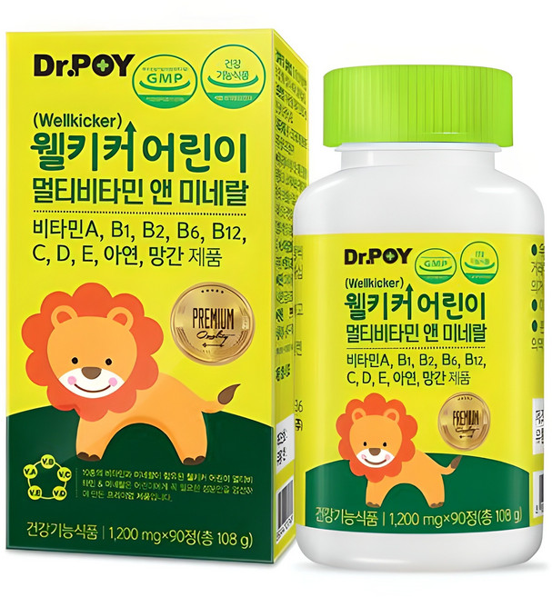 닥터포이 웰키커 어린이 멀티비타민 앤 미네랄, 90정, 1개