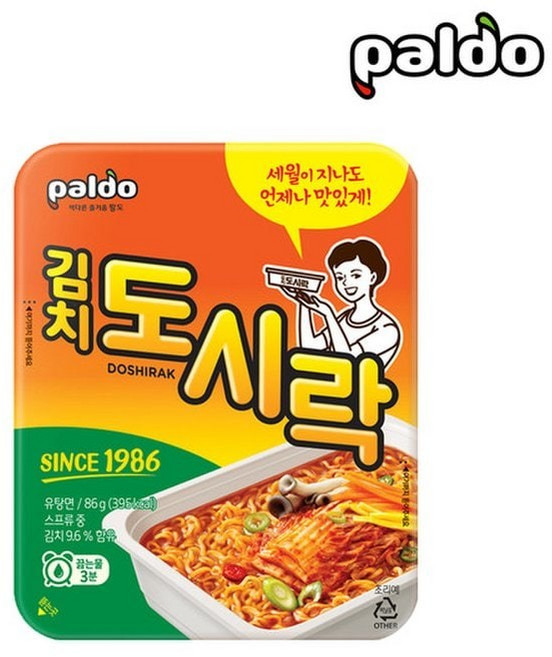 팔도도시락 김치 컵라면 86g, 12개