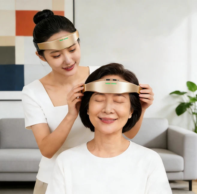 스마트 미세전류 수면 보조기 수면관리 스트레스 완화 수면개선, 골드, ASK-001 - 쿠팡