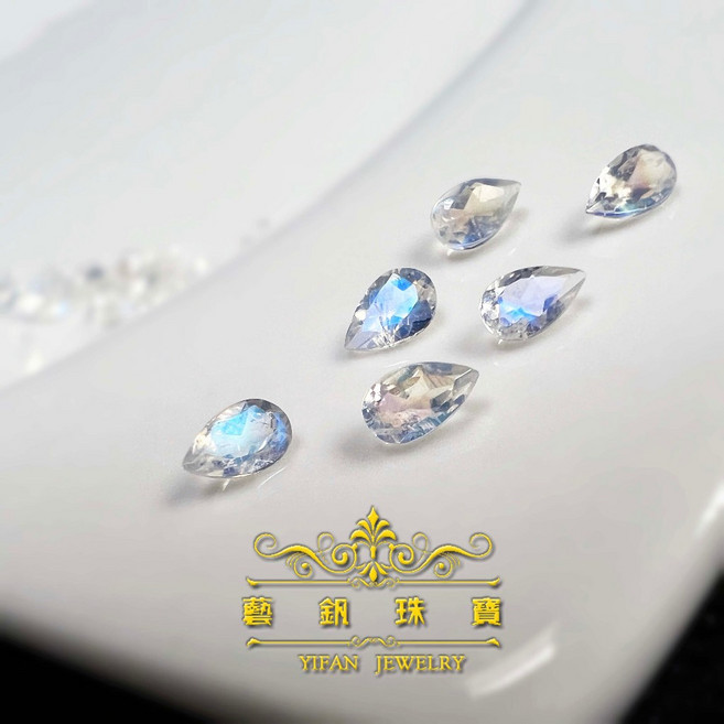 藝釩珠寶 月光石半寶石裸石, 圓形4mm