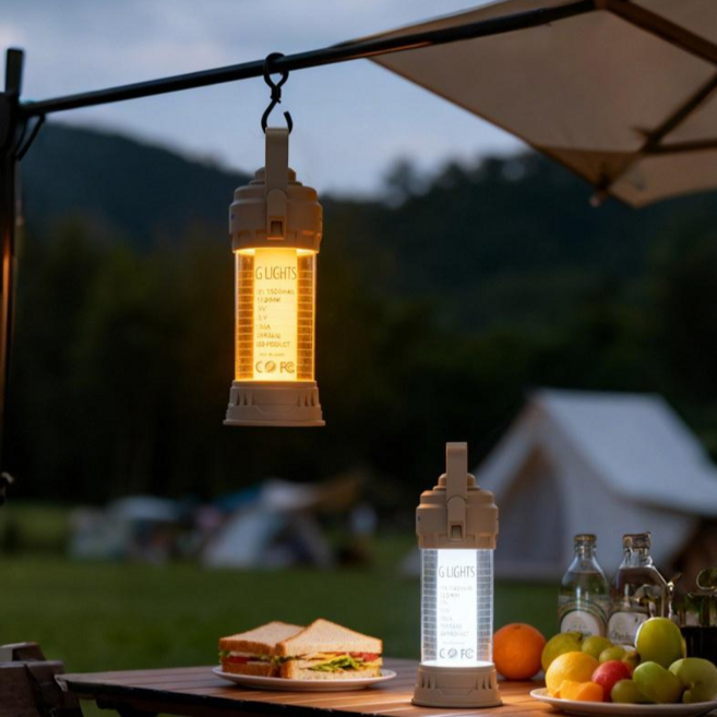 Fowod 캠핑랜턴 LED 캠핑조명 무드등 야외조명 충전식 손전등 캠핑등 휴대용 미니, 1개, 카키