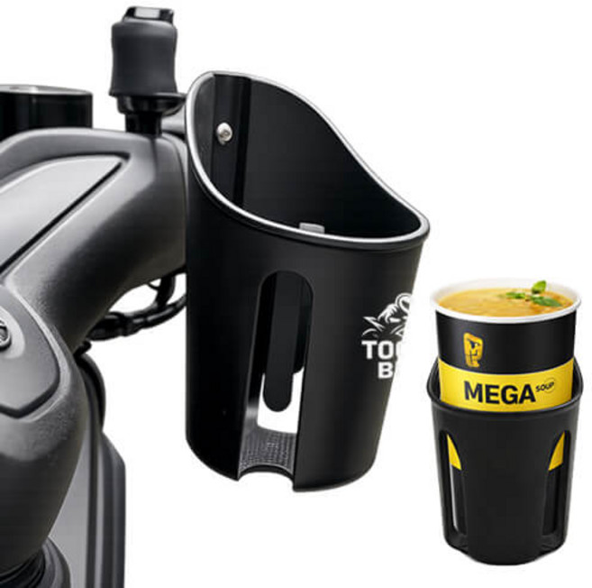 투케바이크 자전거 킥보드 컵홀더 물병 물통 다용도 거치대, 블랙, 사이드미러 형