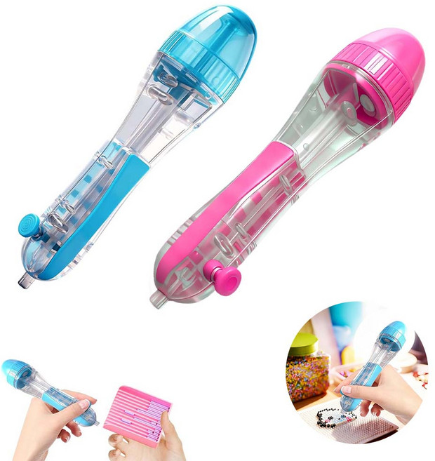 루베이 미니 비즈 전용 펜 원클릭 정밀 배치 투명 잔량표시 제작능률향상 십자수/다이아몬드화/수공예, 푸른 색, 1개