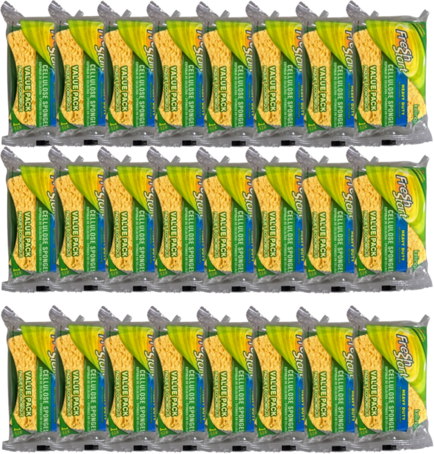 (24개) 리빙대장 3중 양면 스펀지 수세미, 1세트, 24개입