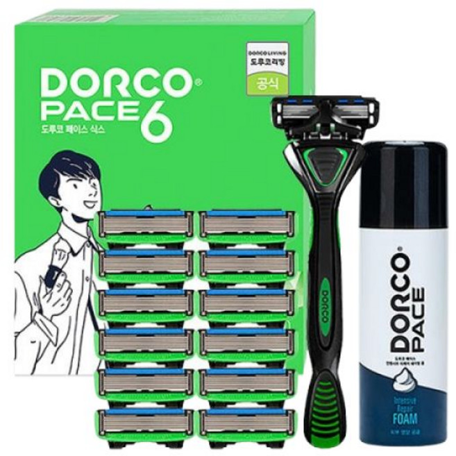 도루코 페이스6 스타일 면도 풀세트 6중날 (면도기+날 총13입+폼) 1세트, 1개