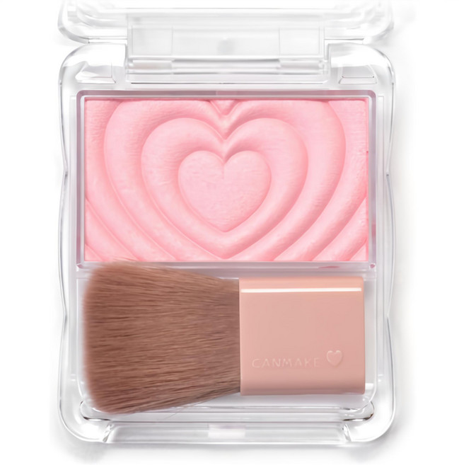 CANMAKE 愛心浮雕腮紅盤, P02-羞澀粉紅, 1