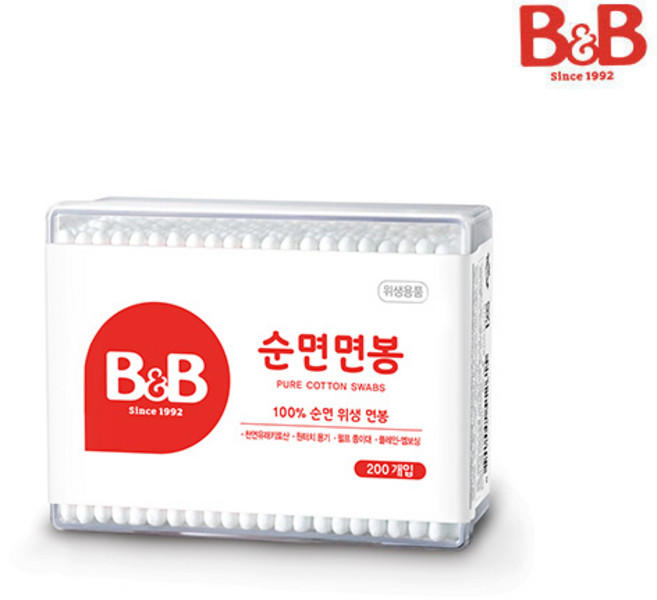 비앤비 순면 면봉, 200개입, 1개