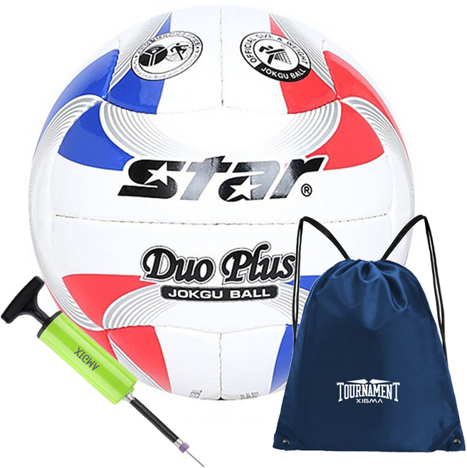 스타 듀오플러스 족구공 5호 JB385, 1개, JB385 + XIGMA 멀티가방+펌프