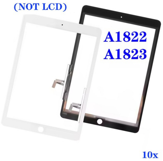 10Pcs iPad 5 A1822 2017 A1474 Air 1 터치 스크린 디지타이저 패널 어셈블리 디스플레이 접착 교체, 01 A1822 No Home White