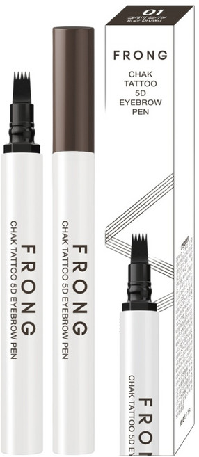 프롱 착타투 5D 아이브로우 펜 10일지속 테스트완료, 1개, 01.그레이브라운