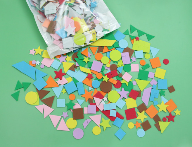 도형 혼합 EVA 스티커 대용량 만들기 꾸미기 어린이집 유치원, 도형 EVA 스티커 1000개