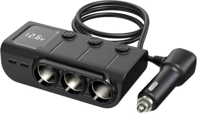 高總裁 PD智能多孔車用充電器 180W快充 12-24V通用 獨立開關 電壓顯示 多功能擴充座