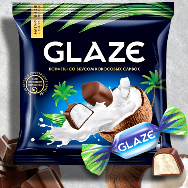 글레이즈 코코넛 크림필링 초콜릿 유렵 러시아 대용량간식 먹거리 Coconut cream filling chocolate, 1개, 500g