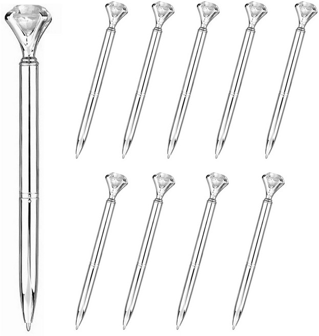 다르앤 다이아몬드 보석 큐빅 볼펜, 50개, 실버