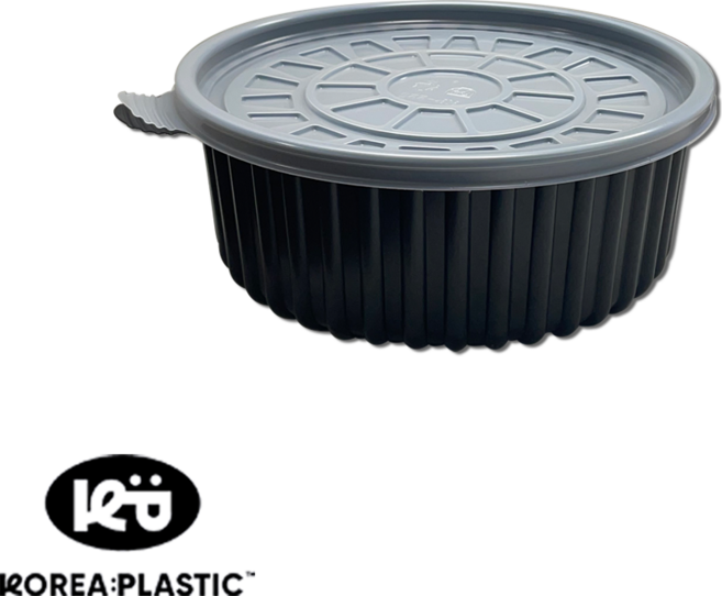 KP 225파이 탕용기 소 세트 흑색 100개 PP 국내생산, 1박스, 100개입