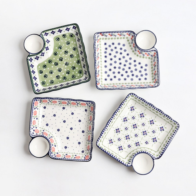 폴라브 도자기 소스볼 나눔 만두접시 4종 택1, 1개, 체리