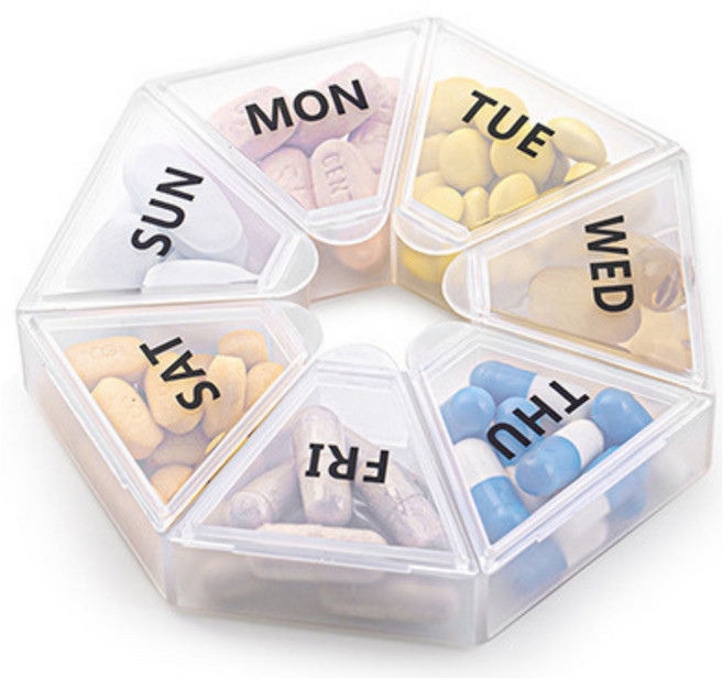 별오점 휴대용 일주일 약통 알약 영양제 케이스 화이트, 1개