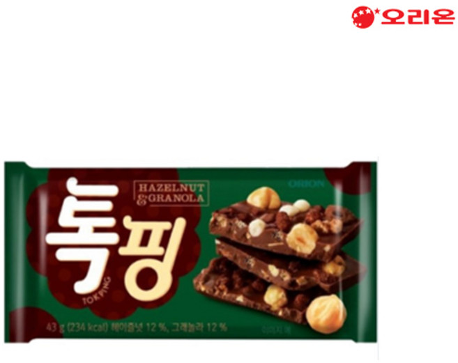 오리온 톡핑 헤이즐넛&그래놀라, 43g, 1개