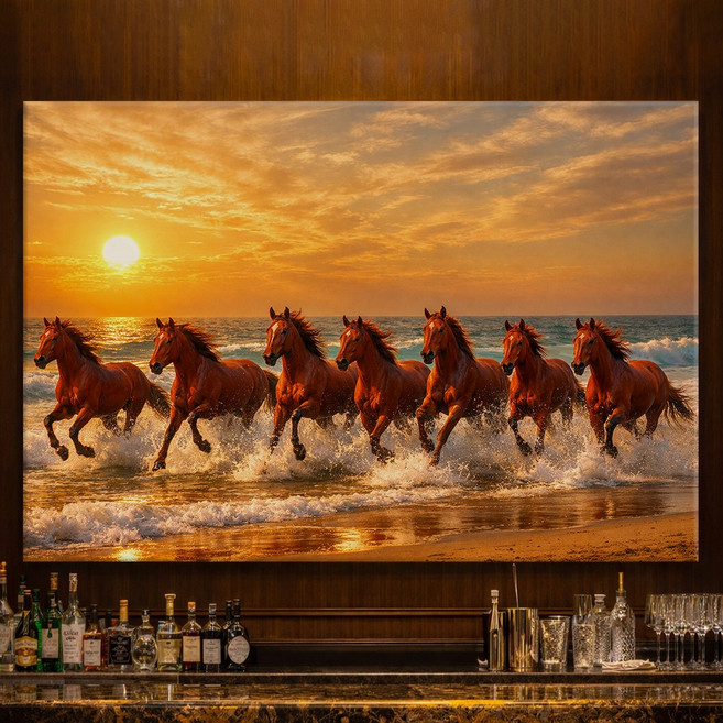 세잔느화실 2026 돈들어오는 병오년 붉은말 7종 말그림 새해 신년 그림 풍수 인테리어 캔버스 액자 합격 승진 출산 개업 선물 현관 복도 벽 대형 동물그림, 캔버스액자 (21x26cm)