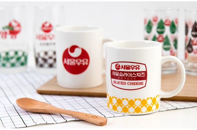 서울우유 레트로 감성 예쁜 머그컵 370ml 2type, 1개