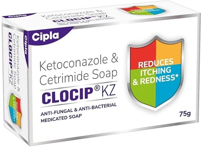 Clocip KZ - Pack of 75g Soap with Ketoconazole and Cetrimide, 2개입 - 쿠팡