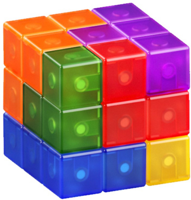 Qiytoys 磁力積木盒 益智玩具, 多色, 1個