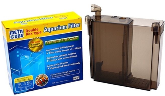 [당일출고 : 평일4시30분이전] 메타큐브 MA-9 더블 박스 다용도 저면 배면 여과기 메큐여과기, 1개, 1W