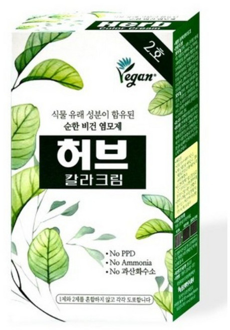 동성제약 허브칼라크림 2호 자연스런 흑색 순한 비건 염모제, 1개