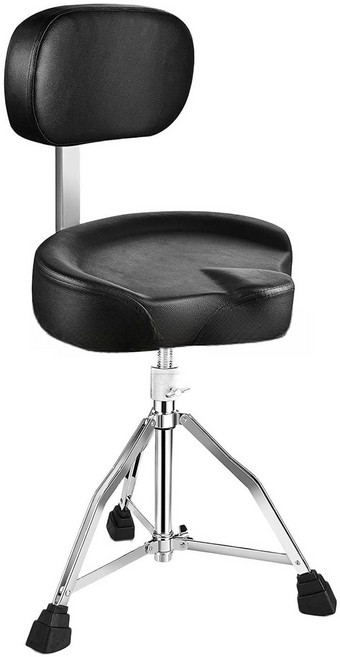 이스턴 등받이 드럼의자 전문가용 높이 조절 고급형, 1개, 블랙