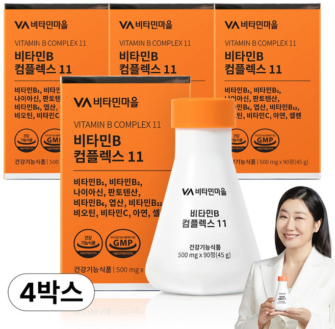 비타민마을 11종복합기능성 고함량 비타민B 컴플렉스 11, 90정, 4개