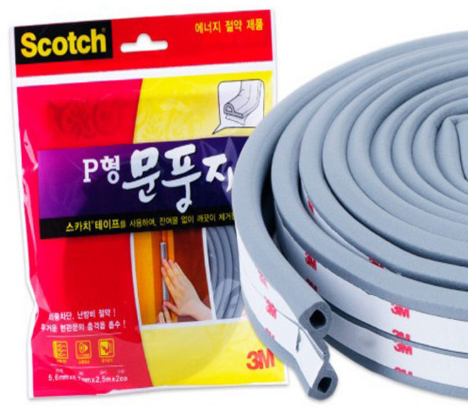 3M 스카치 문풍지 창문 틈새막이 창틀 바람막이 틈막이 P형, 1개